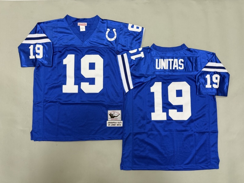 Men 2025 Indianapolis Colts #19 Unitas blue Throwback Limited NFL Jersey style 001